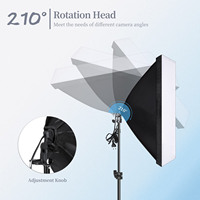 Kit d'éclairage photographique avec boîte à lumière 50x70, unité d'éclairage continu 700W avec douille E27 et ampoule 5500K
