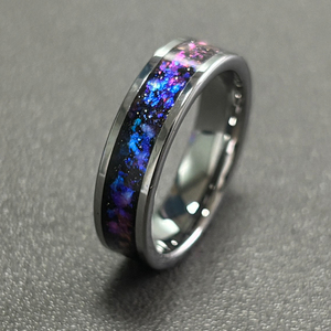 Fábrica Atacado Centro Fluted Estilo Minimalista Presente De Casamento Encaixotado Negócio Tungsten Steel <span class=keywords><strong>Ring</strong></span> para Homens - Product Image 3