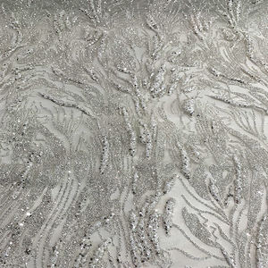 Honglongs luxuriöses glitzerndes Pink Crystal Pailletten verschlüsse ltes Netz Weiß Perlen Brautkleid <span class=keywords><strong>Prom</strong></span> Abendkleid Spitzens toff - Product Image 3