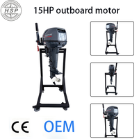 Nouveau moteur hors-bord à essence HSP Marine en alliage d'aluminium, 2 cylindres, 15 CV, 2 temps, pour bateaux de pêche