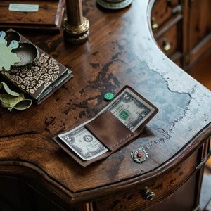 กระเป๋าสตางค์หนังวัวอิตาลีทรงบาง Boshiho แบบพับสองตอน สไตล์ธุรกิจ เรียบง่าย พกพาสะดวก ช่องใส่ของด้านหน้าทำจากไนลอน ป้องกัน RFID พร้อมที่หนีบเงิน - Product Image 3