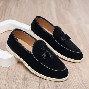 Mocassins en cuir artificiel pour hommes, chaussures <span class=keywords><strong>bateau</strong></span> fantaisie, mocassins décontractés pour hommes - Product Image 1
