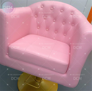 Meubles pour cheveux Ensemble de chaises de salon de coiffure Chaise de coiffure à couverture rose Chaises de salon de coiffure avec miroir - Product Image 3