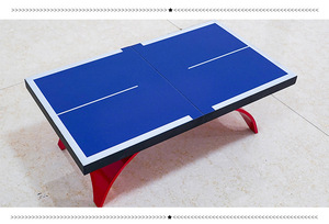 <span class=keywords><strong>Table</strong></span> de tennis de <span class=keywords><strong>table</strong></span> pliable en MDF de marque C-TOP, mini, bleue/couleur personnalisée, <span class=keywords><strong>hauteur</strong></span> de 190 mm, 15 kg, pour usage domestique - Product Image 3