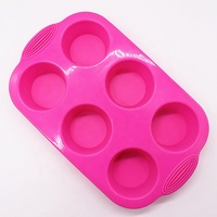 Moule rond en résine silicone 6 cavités, pour muffin, pain à cupcake, savon fait main, dessert, DIY bricolage, 6 cavités