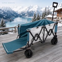 Chariot pliable élargi robuste pour le camping avec roues tout-terrain, chariot utilitaire pliable 200 kg pour usage extérieur