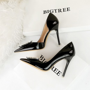 2025 Pointed Crystal Buckle Sandals Stiletto High Heels Red Women's <b>Shoes</b> - Product Image 6