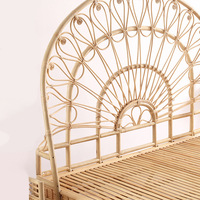 Lits pour enfants en rotin naturel tissé en bois, forme de fleur, meubles de chambre d'enfant personnalisés, lit de taille standard pour bébés et enfants, berceau