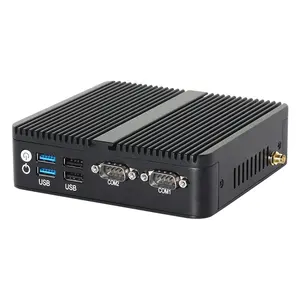 Fanless Mini PC computer with J6412 2LAN 2COM Three Display Output quad core quad thread Support OEM/ ODM For Industrial