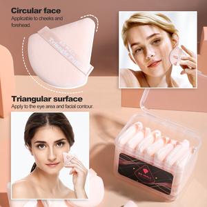BS-MALL Juego de 7 Esponjas de Maquillaje Faciales, Esponjas de Maquillaje Suaves de Terciopelo, Esponjas Triangulares para Polvo, Esponjas Triangulares para Polvo Suelto con Logotipo Personalizado - Product Image 4