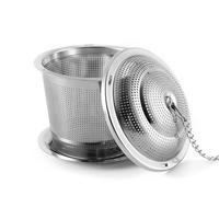 Infuseur à thé réutilisable en acier inoxydable 304, durable, en forme de seau, avec chaîne et couvercle, filtre à thé à mailles fines pour thé en feuilles