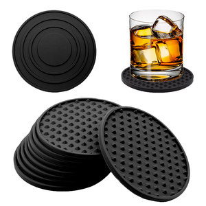 Posavasos redondos de 4 pulgadas para bebidas, posavasos de silicona de diseño moderno, posavasos de silicona personalizados - Product Image 4