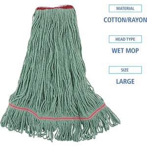 Tête de balai en coton/rayonne de qualité supérieure Boardwalk BWK503GNNB, grande taille, verte (12 par carton) - Product Image 3