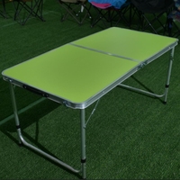 Table de pique-nique pliante moderne en aluminium pour 4 personnes, légère, ronde/rectangulaire, pour la plage, le camping, la randonnée