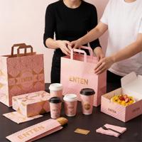Boîtes à pâtisserie en papier or rose de qualité alimentaire, boîtes de luxe pour macarons, pâtisserie, mochi, beignets, brownies, emballages avec sacs en papier