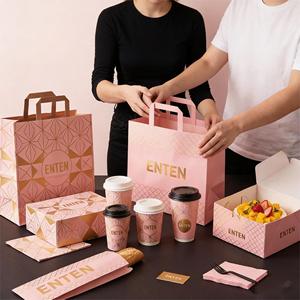 Cajas de Papel Dorado Rosa para Alimentos, Cajas de Lujo para Galletas, Pasteles, Macarons, Mochi, Donuts y Brownies, con Bolsas de Papel - Product Image 3