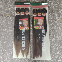Mira 3X 225g Cabello Sintético Preestirado para Trenzas Yaki, 3 Paquetes de 52 Pulgadas, Textura Afro Yaki Suave, Trenzas Dobles Cosidas a Máquina