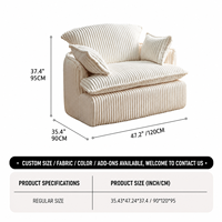 Vakuumkomprimierter Cord-Sessel mit Weichem, Hochelastischem Schaumstoff für Wohnzimmer und Apartment