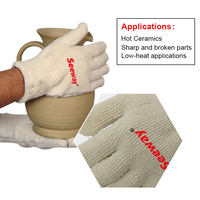 Seeway 250 ° Gants résistants à la chaleur en coton éponge tricoté EN407 X2XXXX, gants de travail de sécurité à manchette longue