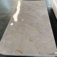 Panneau mural en marbre artificiel moderne brillant et imperméable pour décoration intérieure, plaque de marbre en plastique SPC flexible