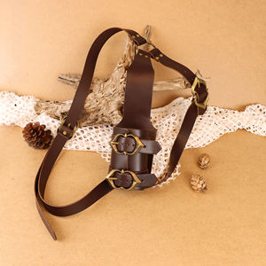 レトロソードショルダーバックシースホルダー、調節可能なウォリアーコスチューム保護ケースソードレザーバックルホルスター大人の男性用 - Product Image 6