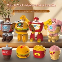 Hamburger Kentang Goreng Mainan Transformasi Robot Raja Anak-anak Cola Soda Simulasi Model Mecha Plastik 4-6 Tahun