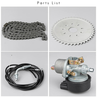 Moteur à Essence 80CC pour Moto et Vélo, Kit Complet de Moteur à Essence 2 Temps avec Réservoir de Carburant et Accélérateur