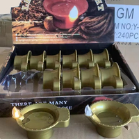 Boîte de 12 bougies LED décoratives en plastique pour Diwali, Noël, yoga, maison, lumière chaude, fonctionnant sur piles