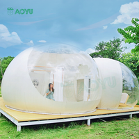 AOYU design personnalisé logo deux chambres avec salle de bain décorations de noël géant pvc gonflable bulle sphère tente