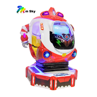 Robot Espacial Rojo para Niños, Máquina de Diversión con Rotación de 360 Grados, Helicóptero, Juego de Arcade con Video en Fibra de Vidrio para Interiores, Alto Rendimiento
