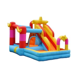 Château gonflable familial en PVC épaissi pour enfants, utilisation à domicile et en extérieur, avec toboggan gonflable - Product Image 1
