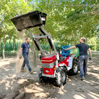 Mini tracteur à roues à livraison rapide, mini tracteur à quatre roues motrices, mini charrue, tracteur de 18 CV pour jardin et verger