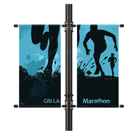 Promotion Logo imprimé personnalisé événements en plein air affiche campagne de sublimation publicité Double face PVC lampadaire bannière