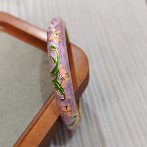 Bracciali Vintage Etnici in Lega Incisa con Motivo a Grana, Larghezza 1.0cm, con Smalto Cloisonné a Goccia Colorata e Placcatura in Oro 18K, con Rilievo Floreale - Product Image 6