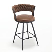 Tabouret de bar en tissu technique marron de style nordique, chaise d'îlot de cuisine pour la maison, tabouret de bar pivotant, tabouret de bar de café