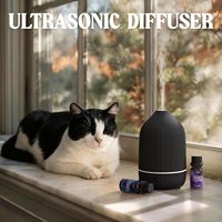 Diffuseur d'arômes ultrasonique de table à thème animalier mignon et écologique, éclairage LED, sans eau, arrêt automatique, alimentation USB, silencieux 35 dB