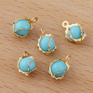 Accessoires de Connexion en Laiton pour Bracelet, Sac de Perles en Plastique 6mm Bleu Lac (08352) - Product Image 3
