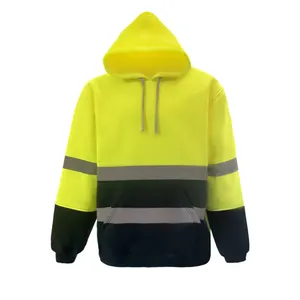 WANXIAO Hi Vis Hoodie emniyet giyim kazak Hoodie ceket yüksek görünürlük güvenlik kazak kazak üst