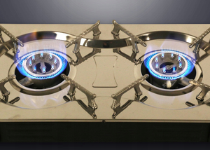 Fornello da Campeggio Portatile <span class=keywords><strong>a</strong></span> 2 Fuochi <span class=keywords><strong>a</strong></span> Gas Butano Multifunzione in Ferro per Cucina all'Aperto Antivento <span class=keywords><strong>Barbecue</strong></span> - Product Image 2