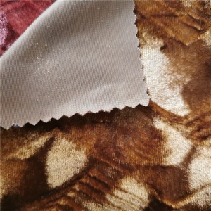 100% Polyester <span class=keywords><strong>Super</strong></span> doux velours tissu coréen velours anneau brossé fleur tricoté imprimé motif pour mode robe doublure - Product Image 1