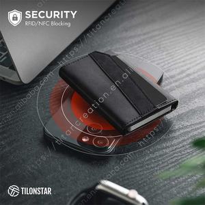TILONSTAR TVC515 cuero ID crédito RFID bloqueo funda de aluminio billetera magnética tarjetero para teléfono móvil - Product Image 6
