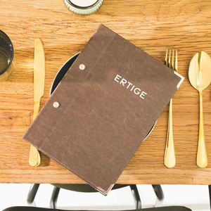 Porte-menu en similicuir de haute qualité pour restaurant, fixation par vis, personnalisable, pour menu gastronomique - Product Image 1