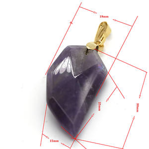 Bijoux fantaisie en gros pendentifs onyx noir améthyste oeil de tigre quartz rose pendentifs en pierre de croissant - Product Image 3