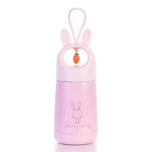 350ml Stainless Steel Double Wall Cute Children Cartoon Water <b>Bottle</b> Kids Rabbit Lids Leakproof Tumbler Vacuum Flask with Rope - Product Image 5