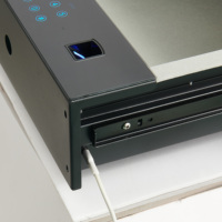 Coffre-fort électronique intelligent HSTE ST-M864 à double tiroir, en acier noir et verre trempé, avec mot de passe numérique, pour armoire domestique