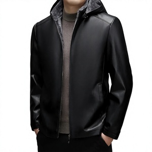Wholesale 2026 <b>Men's</b> Premium Quality Solid Leather <b>Jacket</b> New Fashionable Design Waterproof Breathable Sheep <b>Fur</b> Lining - Product Image 1