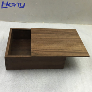 Dark Wood Display Case <strong>Wedding</strong> <strong>Card</strong> <strong>Box</strong> Chest Black Walnut Storage <strong>Box</strong> with Slide Top for Home Office Table Organizer - Product Image 1