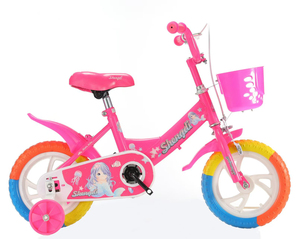 Vélo à une vitesse en acier couleur sirène de 12 pouces avec roues d'apprentissage adapté aux petites filles de 2 à 10 ans - Product Image 5