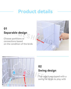 Vente en gros de cages confortables en métal pour oiseaux pivoine inséparable perroquet - Product Image 2