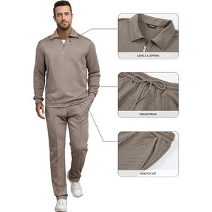 Conjunto Deportivo de Punto Jacquard para Hombre FOXA, Sudadera de Manga Larga y Pantalones Joggers, Atuendo Informal y Transpirable - Product Image 3